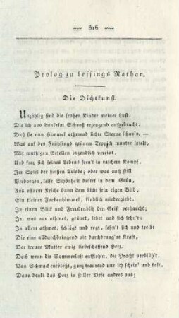 Prolog zu Lessings Nathan. Die Dichtkunst