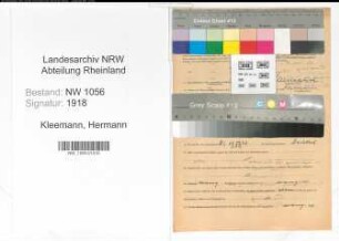 Entnazifizierung Hermann Kleemann , geb. 10.09.1898 (Beamter)