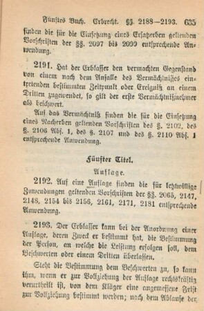 Fünfter Titel. Auflage