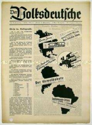 Halbmonatszeitschrift "Der Volksdeutsche" u.a. zu deutschsprachigen Zeitungen im Ausland