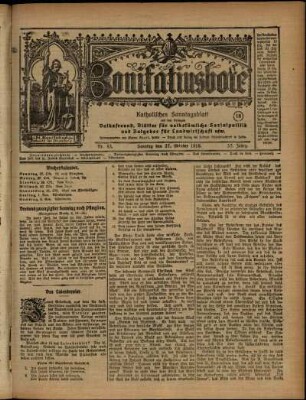 Ausgabe vom Sonntag, den 27. Oktober 1918.