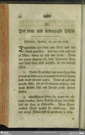 21. Der drey und siebenzigste Psalm