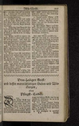 Vom heiligen Geist/ und dessen mannichfaltigen Gaben und Wirckungen, oder Pfingst-Lieder.