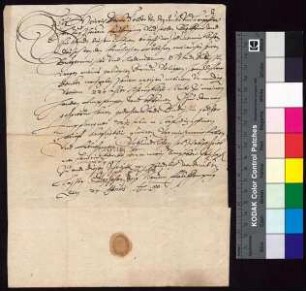 Heinrich Berka von Duba und Leipa auf Neufalkenburg bestätigt Bürgermeister und Rat von Bautzen für die Erben des Zdislav Berka von Duba den Empfang der königlichen Rente i.H.v. 22 1/2 Taler.