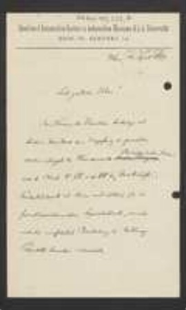 Brief von Karl Fritsch an Unbekannt