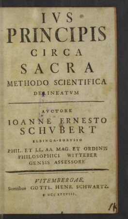 Ivs Principis Circa Sacra Methodo Scientifica Delineatvm