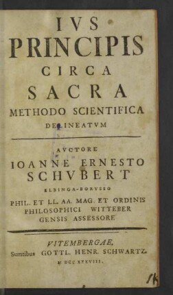 Ivs Principis Circa Sacra Methodo Scientifica Delineatvm