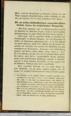 Die am meisten stickstoffhaltigen organischen Ueberbleibsel liefern die reichhaltigsten Düngmittel