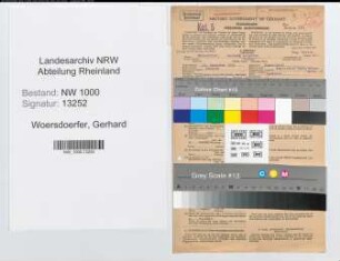 Entnazifizierung Gerhard Woersdoerfer, geb. 23.12.1895 (Kaufmann)