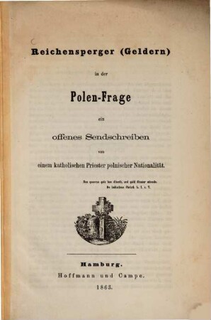 Reichensperger (Geldern) in der Polen-Frage : ein offenes Sendschreiben