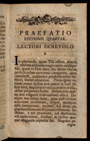 Praefatio Editionis Quartae.