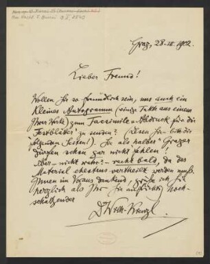 Brief an Ferruccio Busoni, 28.03.1902