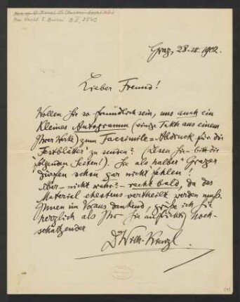 Brief an Ferruccio Busoni, 28.03.1902