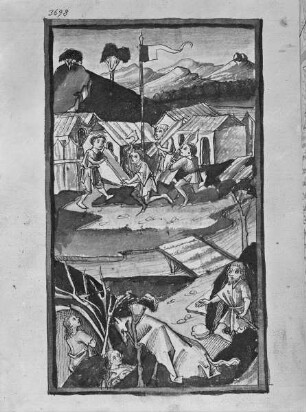 Weltchronik des Jansen Enikel — Bau der Stadt Augsburg, Folio 43verso