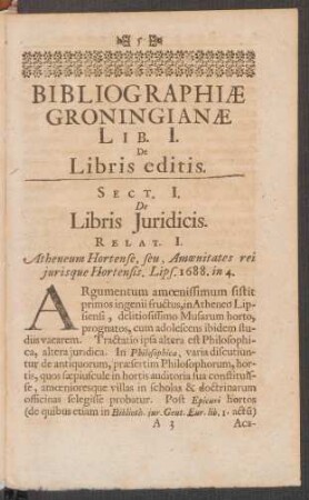 Sect. I. De Libris Iuridicis.