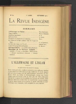 L'Allemagne et l'Islam.