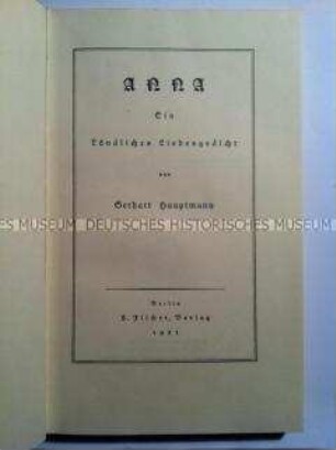 Anna von Gerhart Hauptmann