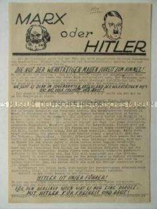 Wahlaufruf der NSDAP zur Reichspräsidentenwahl 1932 mit Blickrichtung auf die Arbeiterschaft