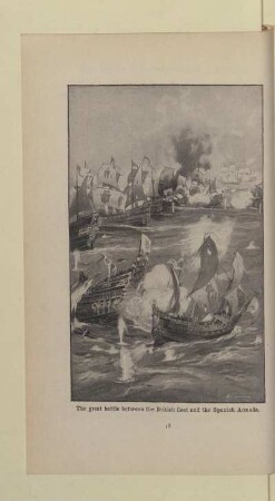 The great battle between the British fleet and the Spanish Armada
