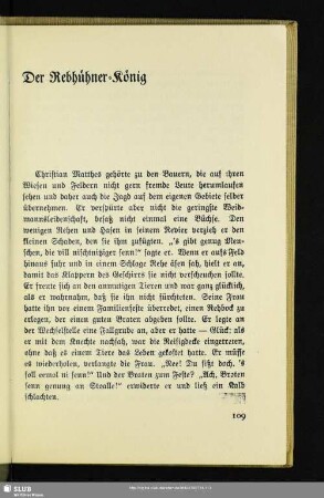 Der Rebhühner-König