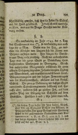 §. 8. Von der Krönung zu Prag. - §. 10. Von der Krönung in Prag.
