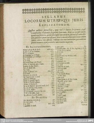 Syllabus Locorum Utriusque