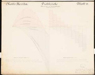 Brücke über den Bodden von Stralsund nach Rügen Schinkelwettbewerb 1879: Drehbrücke: Konstruktionsdiagramme; 2 Maßstabsleisten