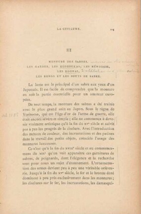 III. Monture des sabres. - Les gardes, les kodzoukas, les ménoukis, les koghai, les ronds et les bouts de sabre