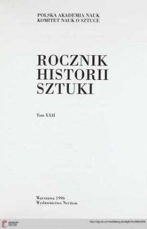 22: Rocznik Historii Sztuki