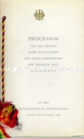 Programmheft zum Staatsbesuch des Königs von Thailand in der Bundesrepublik Deutschland vom 25. Juli bis 2. August 1960