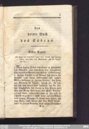 Das dritte Buch des Esdras.