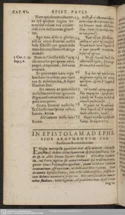 In Epistolam Ad Ephesios Argumentum Per Erasmum Roterodamum
