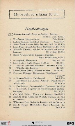 Mittwoch, vormittags 10 Uhr (Nr. 1-191)