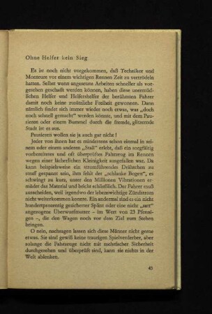 Ohne Helfer kein Sieg