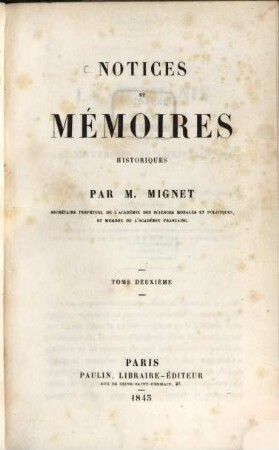 Notices et mémoires historiques, 2
