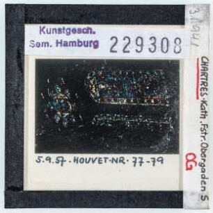 Chartres: Kathedrale, Glasfenster, Obergaden, Süd, aufgenommen 5.9.1957