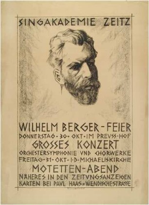 Konzertplakat Wilhelm Berger-Feier