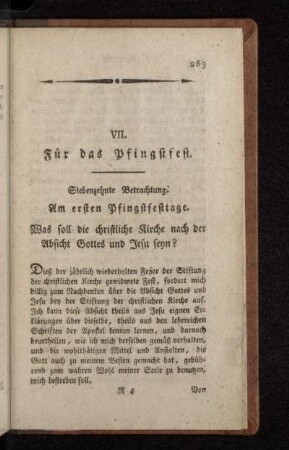 Siebenzehnte Betrachtung. Am ersten Pfingstfesttage.