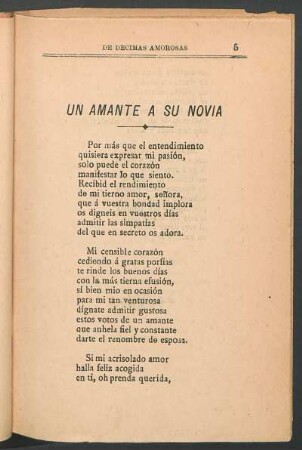 Un amante á su novia