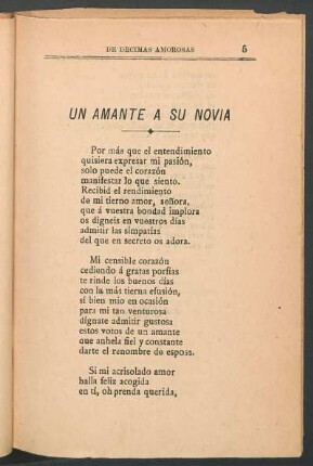 Un amante á su novia