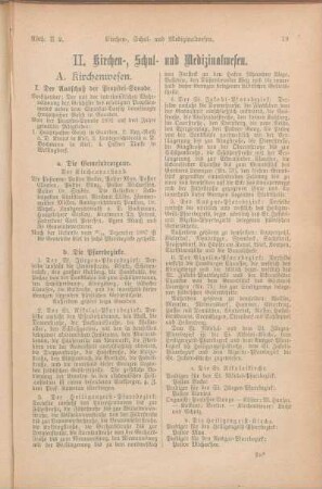 II. Kirchen-, Schul- und Medizinalwesen.