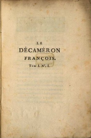 Le Décaméron François, 1,1. [Henriette Et Luci, Ou Les Amies Rivales] : Nouvelle Écossoise