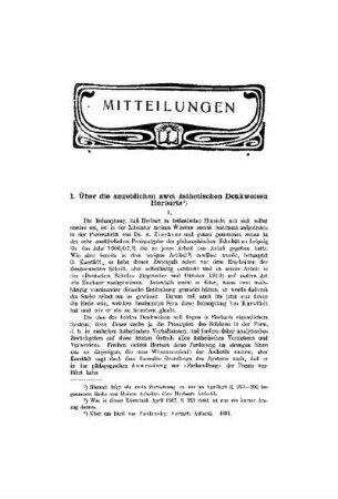 Über die angeblichen zwei ästhetischen Denkweisen Herbarts