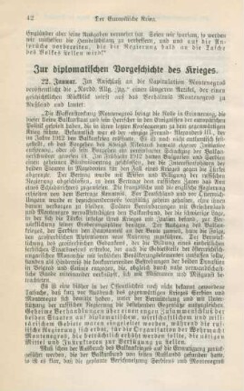 Zur diplomatischen Vorgeschichte des Krieges