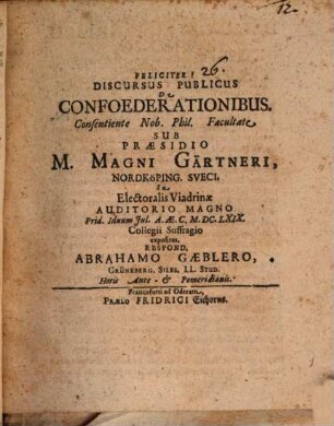Discursus publ. de confoederationibus