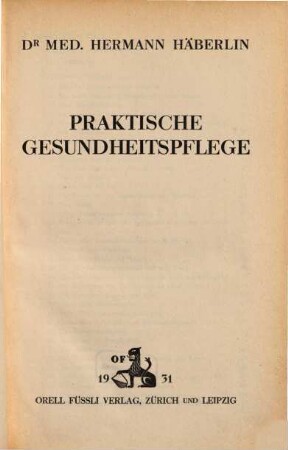 Praktische Gesundheitspflege