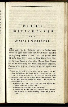 Geschichte Wirtembergs unter Herzog Christoph