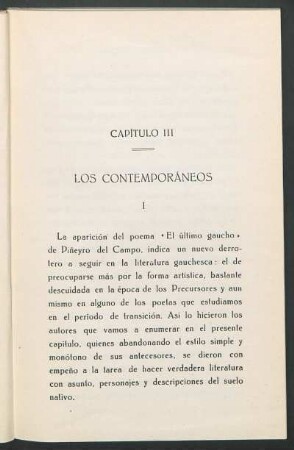Capítulo III - Los contemporáneos