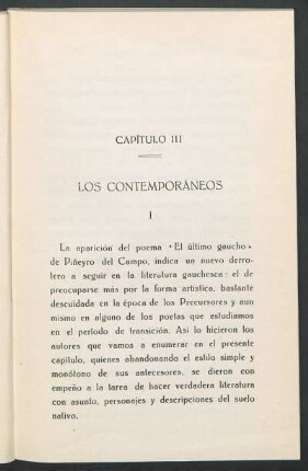 Capítulo III - Los contemporáneos