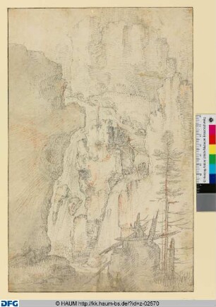 Steiler Felsabhang mit Wasserfall